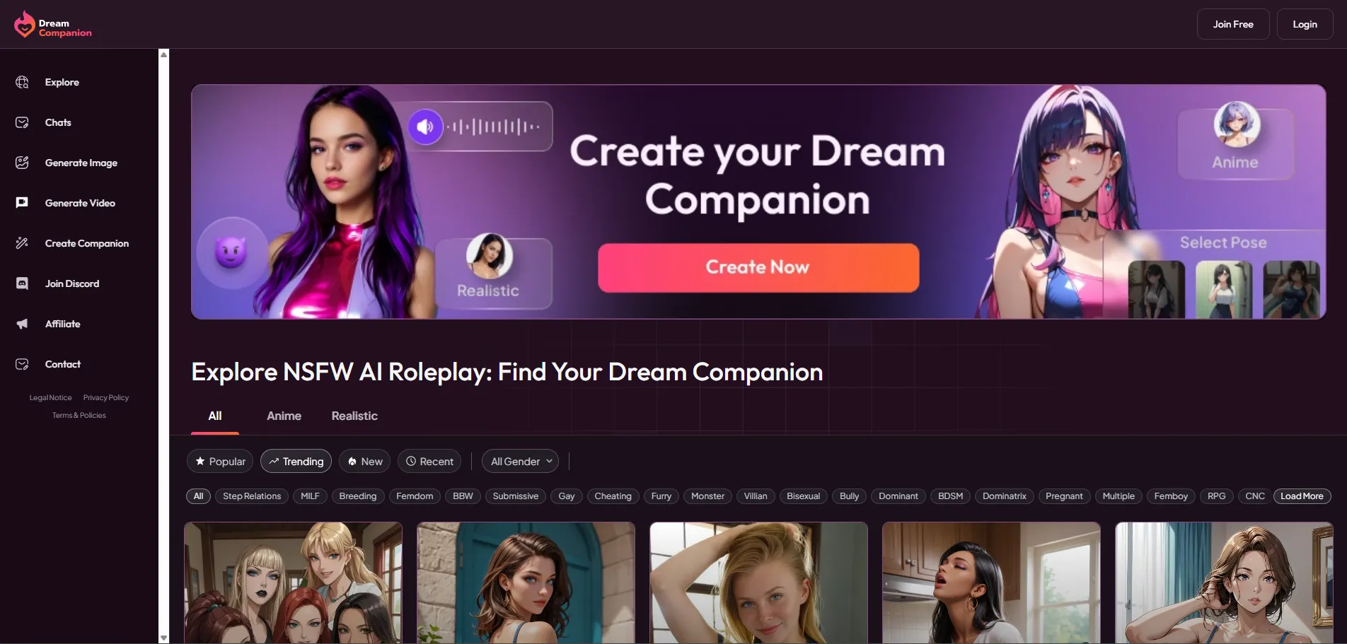 Companion NSFW AI Chatbot